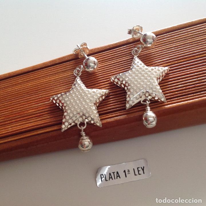Joyeria: PENDIENTES DE PLATA DE LEY. ESTRELLA LABRADA. CIERRE DE PRESI&Oacute;N - Foto 1