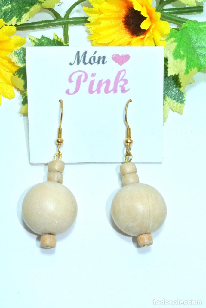 Joyeria: Pendientes bohemios de madera, A&ntilde;o 2000, Nuevos - Foto 2