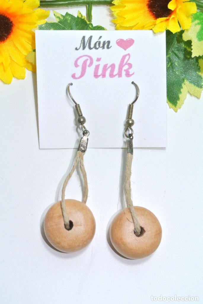 Joyeria: Pendientes bohemios largos de madera, A&ntilde;o 2000, Nuevos - Foto 2