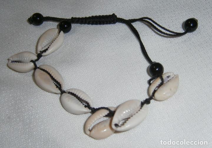 Joyeria: pulsera regulable con conchas cordon trabajado - Foto 1