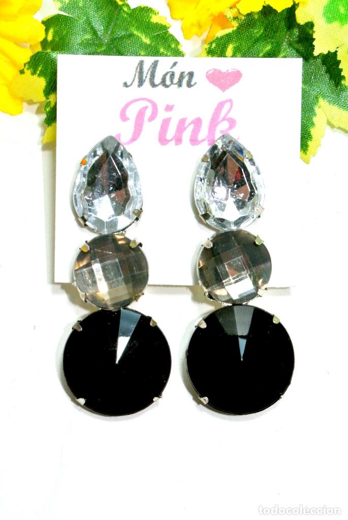 Joyeria: Pendientes con strass color combinado, A&ntilde;o 2000, Nuevos - Foto 2