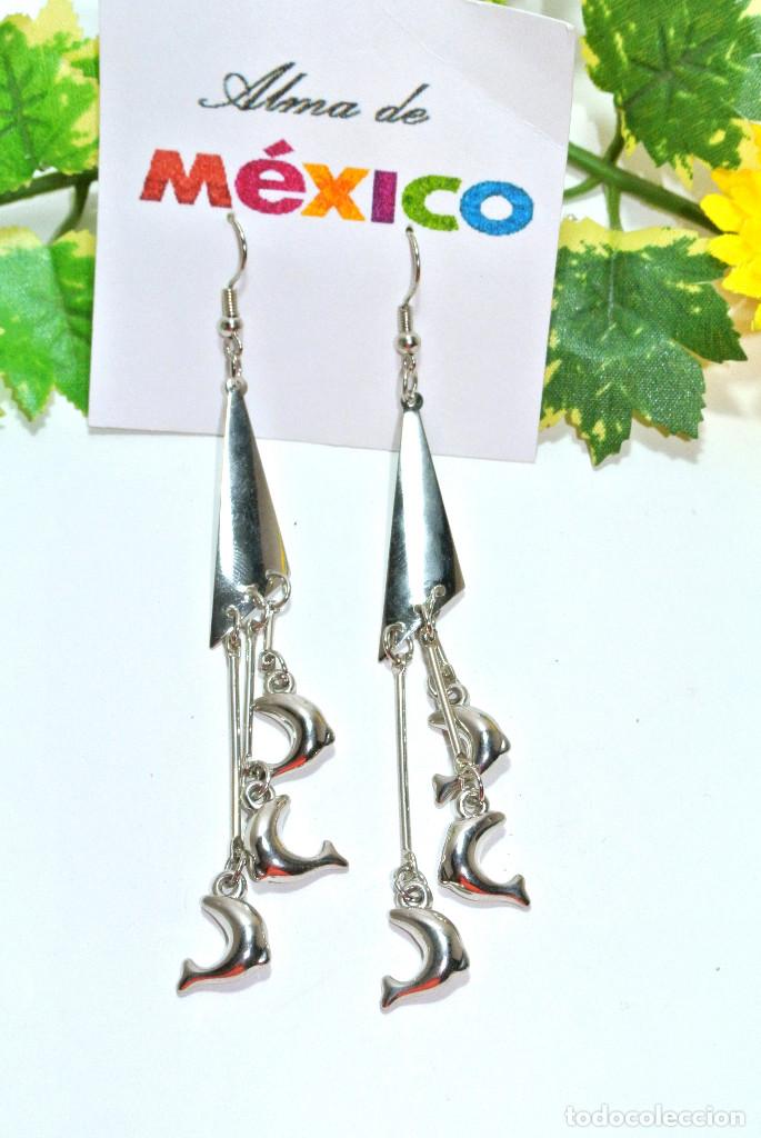 Joyeria: Pendientes largos color plata, a&ntilde;o 2000, Nuevos - Foto 2