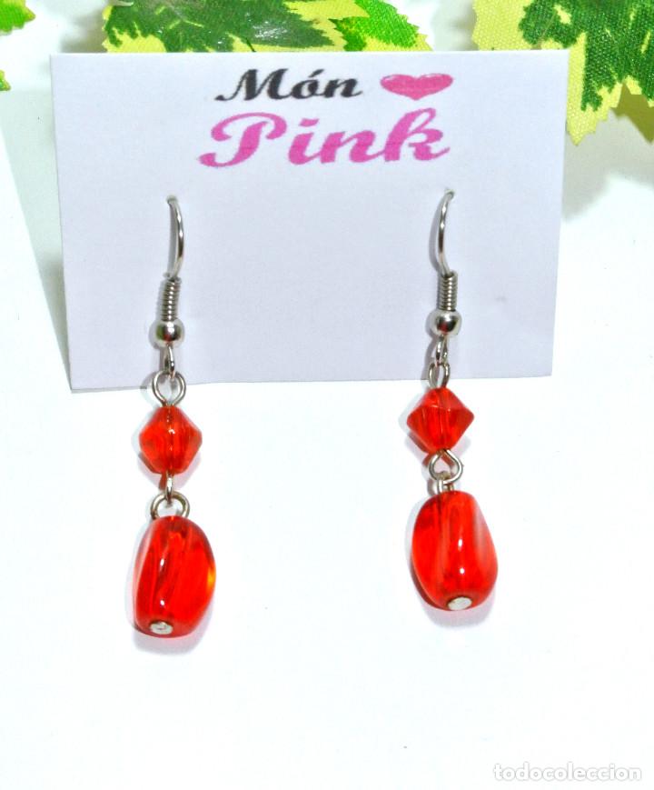 Joyeria: Pendientes de cristal color rojo, NUEVOS - Foto 1