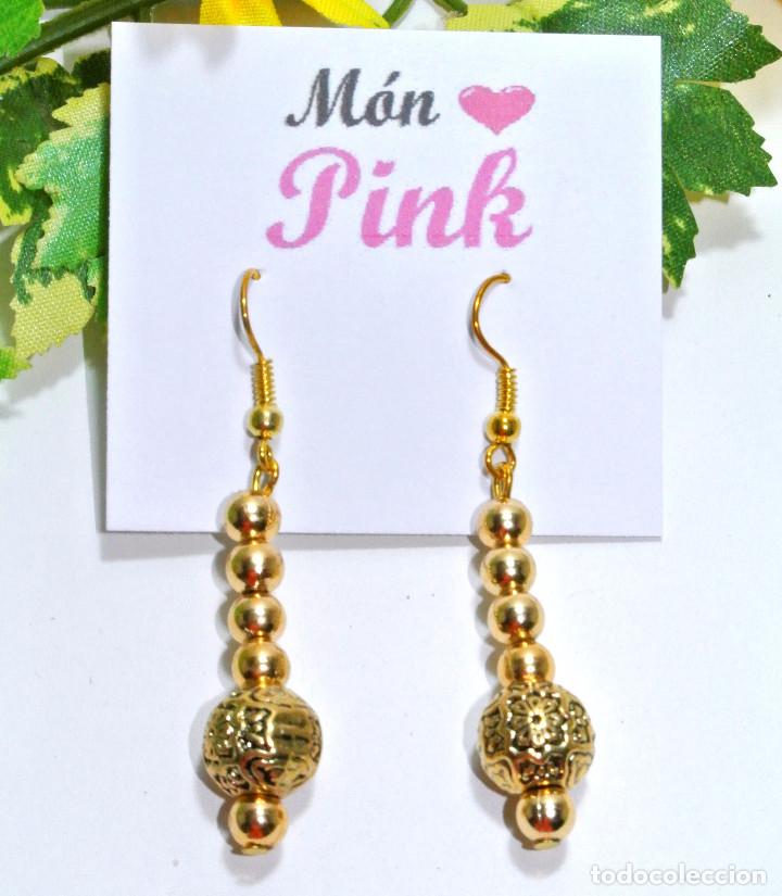 Joyeria: Pendientes largos color oro, A&ntilde;o 2000, Nuevos - Foto 1