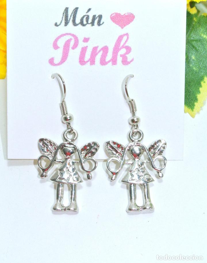 Joyeria: Pendientes hadas color plata, A&ntilde;o 2000, Nuevos - Foto 2