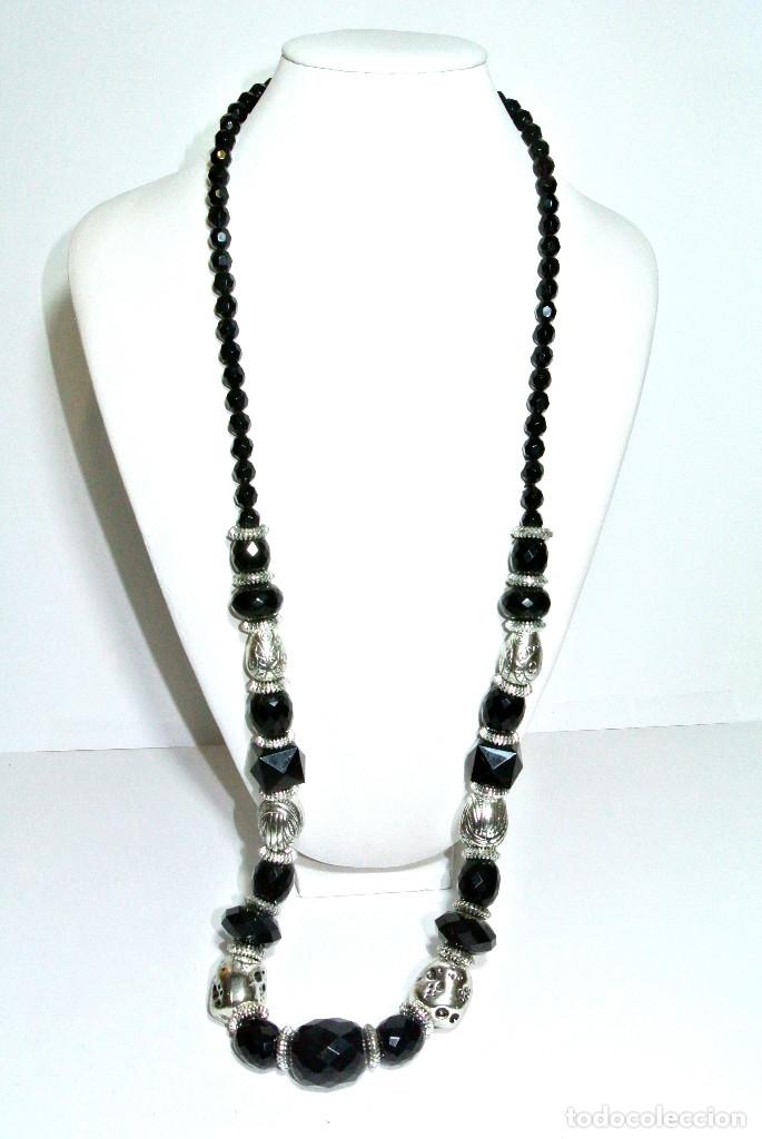 Joyeria: Collar largo color negro y plata, A&ntilde;o 2000, Nuevo - Foto 1