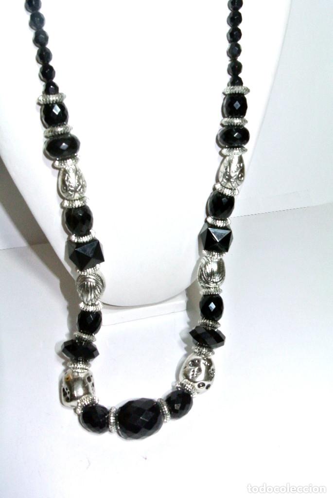 Joyeria: Collar largo color negro y plata, A&ntilde;o 2000, Nuevo - Foto 2