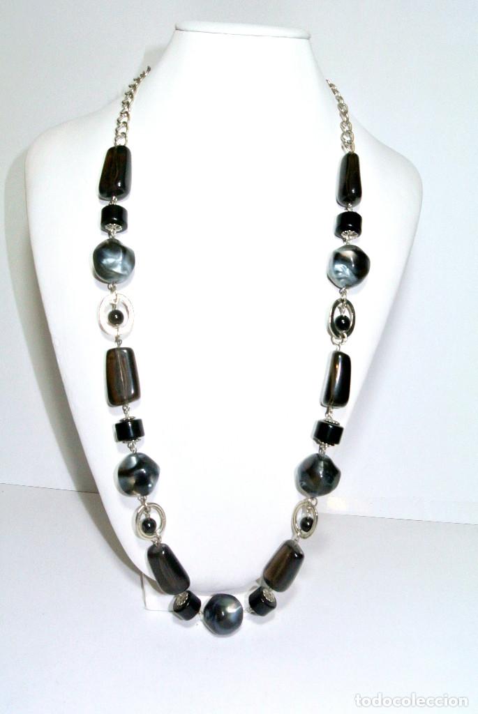 Joyeria: Collar color negro, plata y gris, A&ntilde;o 2000, Nuevo - Foto 1