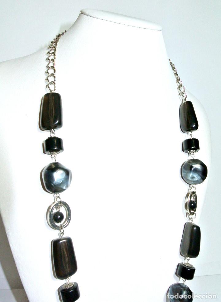 Joyeria: Collar color negro, plata y gris, A&ntilde;o 2000, Nuevo - Foto 2