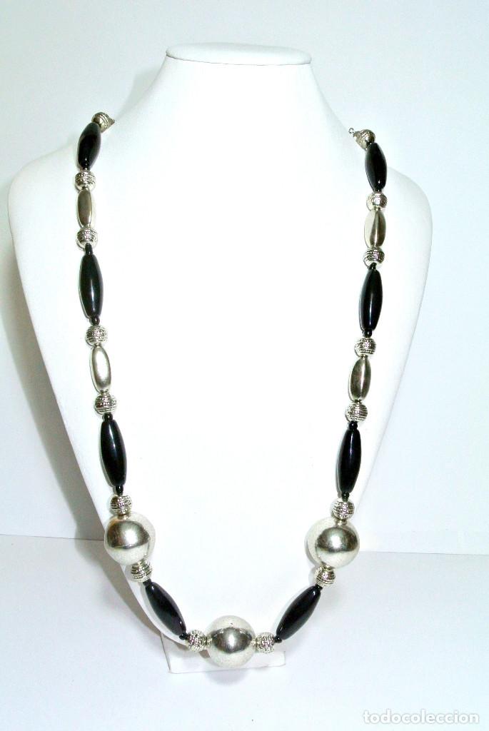 Joyeria: Collar color negro y plata, A&ntilde;o 2000, Nuevo - Foto 1