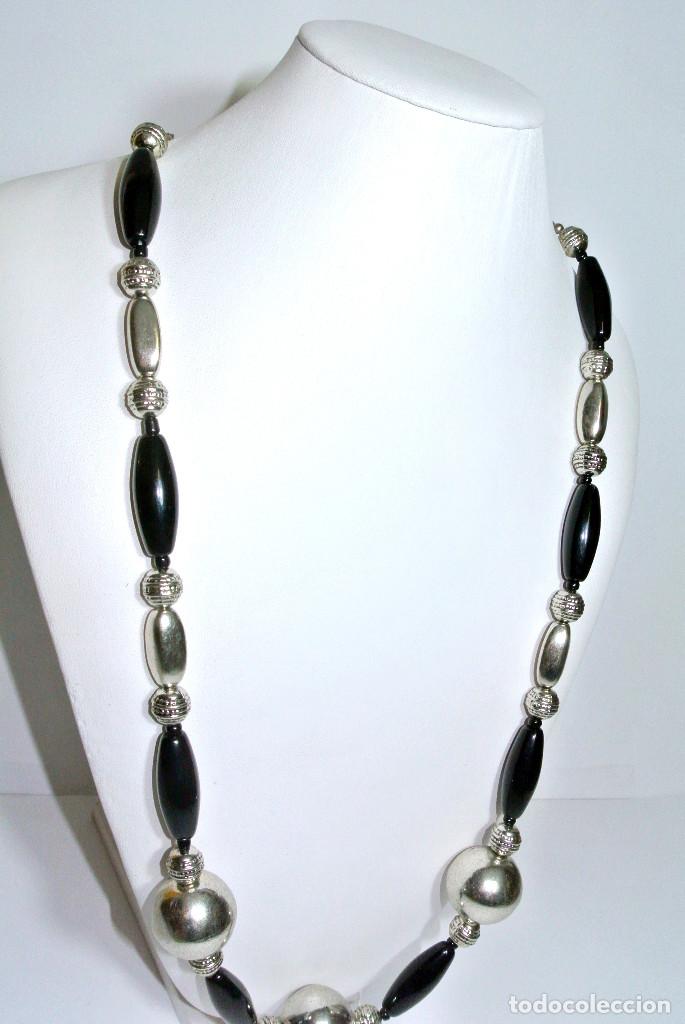 Joyeria: Collar color negro y plata, A&ntilde;o 2000, Nuevo - Foto 2