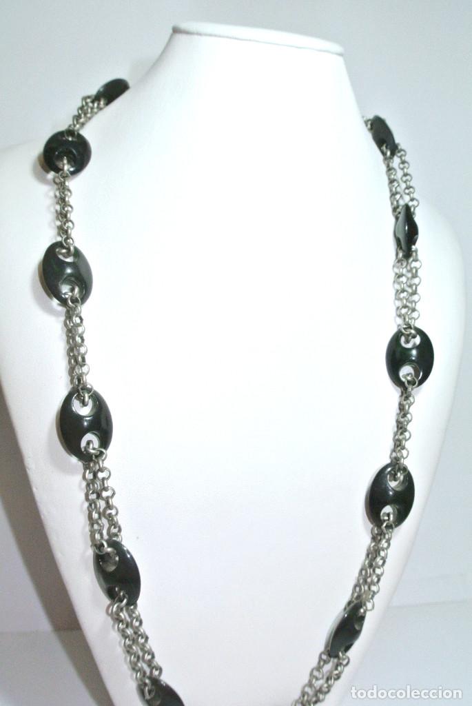 Joyeria: Collar color plata y verde, A&ntilde;o 2000, Nuevo - Foto 2