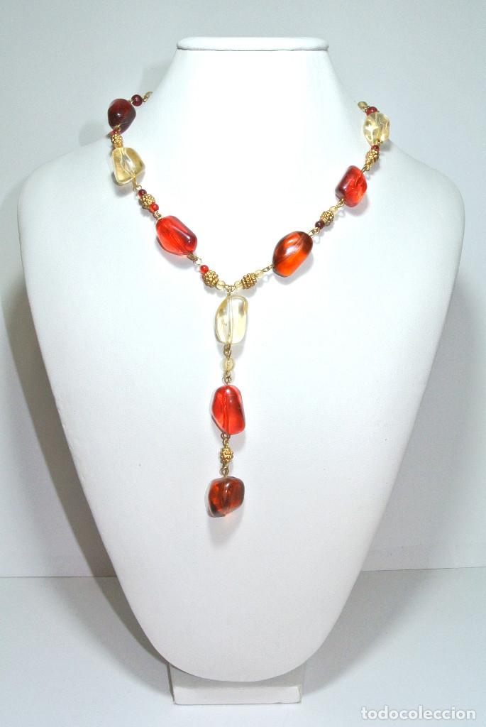 Joyeria: Collar color rojo y combinado, A&ntilde;os 80s, Nuevo - Foto 1