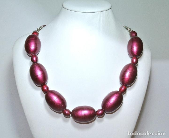 Joyeria: Collar corto color burdeos, A&ntilde;o 2000, Nuevo - Foto 1