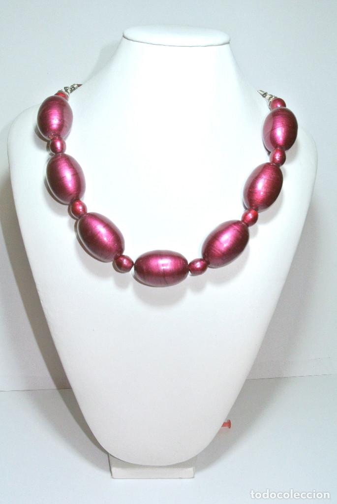 Joyeria: Collar corto color burdeos, A&ntilde;o 2000, Nuevo - Foto 2