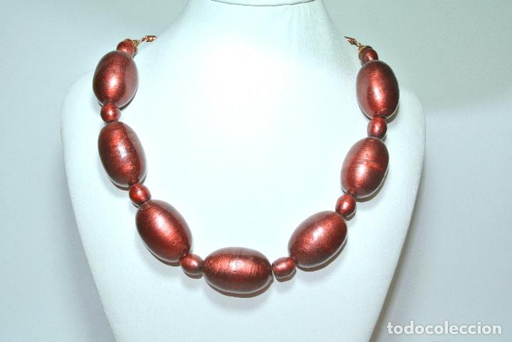 Joyeria: Collar corto color rojo teja, A&ntilde;o 2000, Nuevo - Foto 1