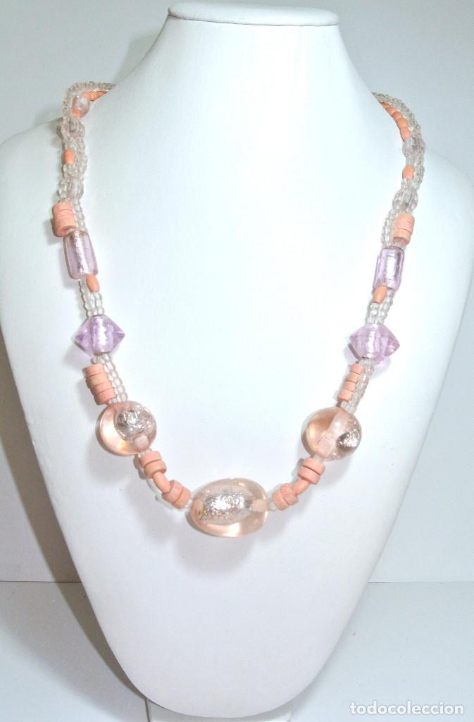 Joyeria: Collar corto color rosa combinado, A&ntilde;o 2000, Nuevo - Foto 1