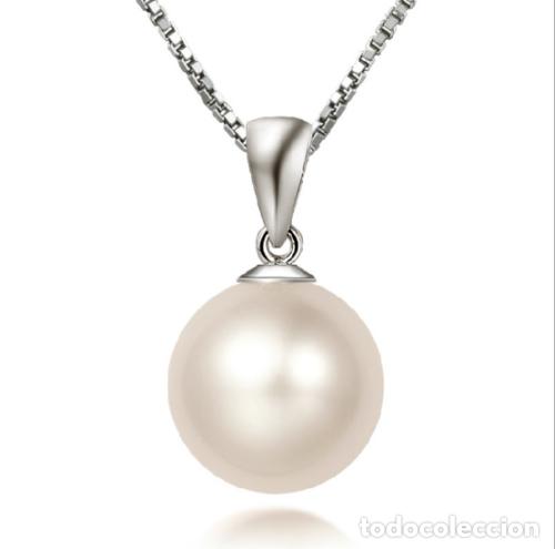 Joyeria: Conjunto de pendientes de collar con colgante de perlas de plata 925 - Foto 2