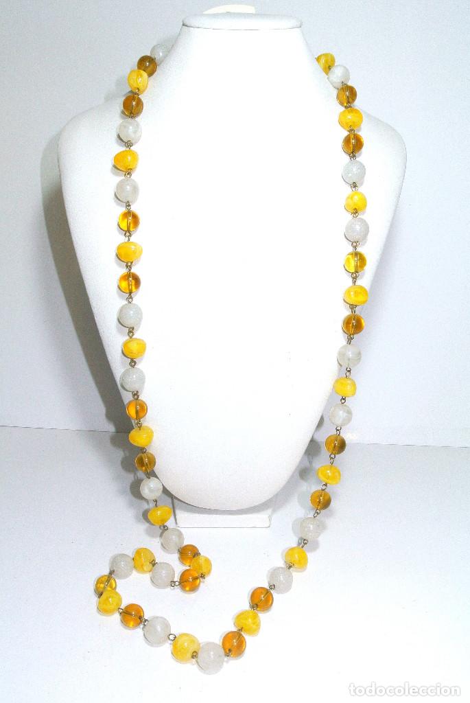 Joyeria: Collar largo color combinado amarillo y blanco, A&ntilde;o 2000, Nuevo - Foto 1