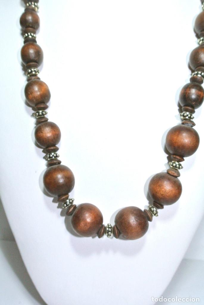 Joyeria: Collar bohemio de madera marr&oacute;n, A&ntilde;o 2000, Nuevo - Foto 2