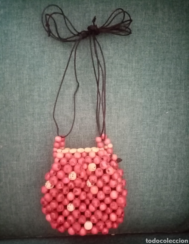 Joyeria: Mini bolso hecho completamente con piezas, cuentas y abalorios de madera - Foto 6
