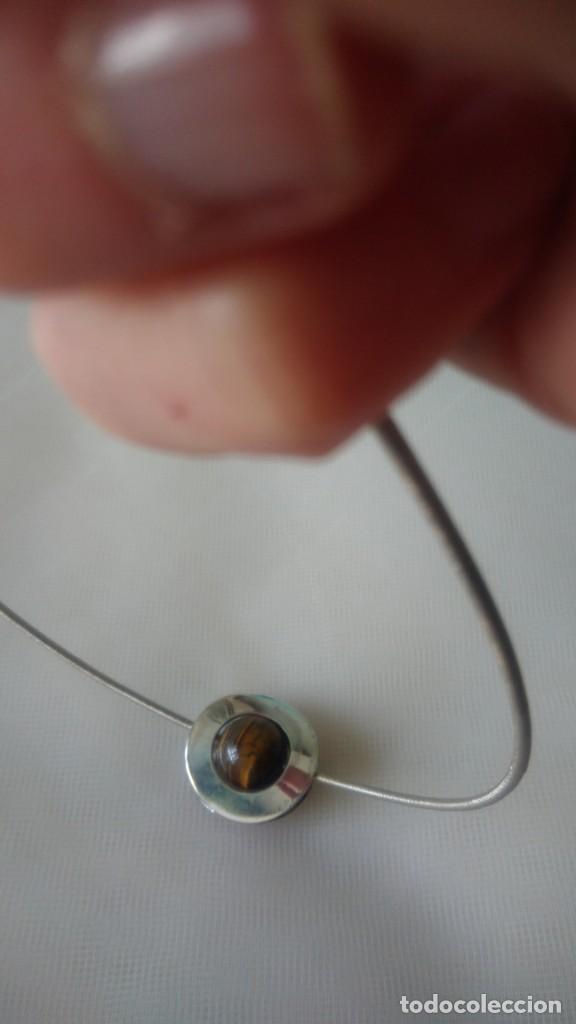 Joyeria: COLLAR CADENA DE PLATA CON ESFERA DE OJO DE TIGRE - Foto 2