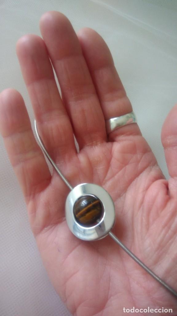 Joyeria: COLLAR CADENA DE PLATA CON ESFERA DE OJO DE TIGRE - Foto 3
