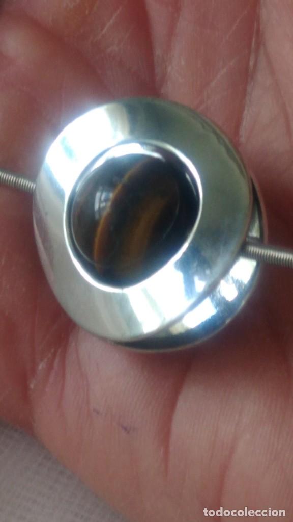 Joyeria: COLLAR CADENA DE PLATA CON ESFERA DE OJO DE TIGRE - Foto 4
