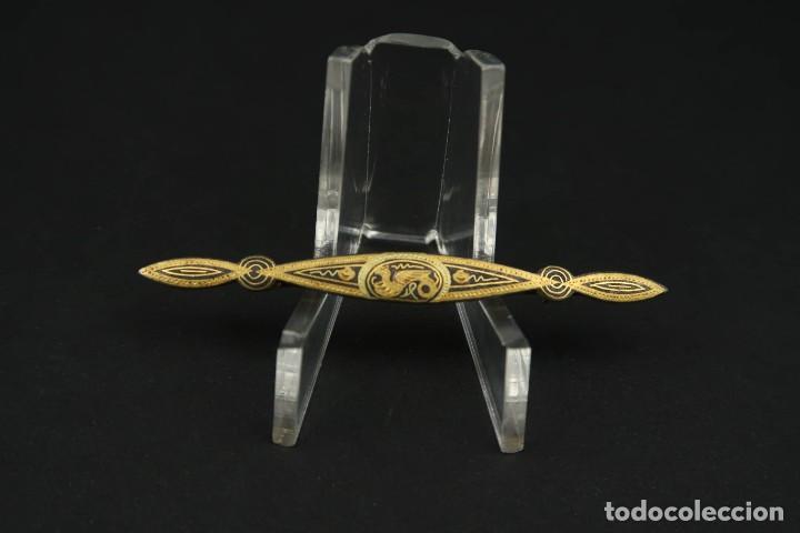 Joyeria: Antiguo Broche Damasquinado - Foto 1