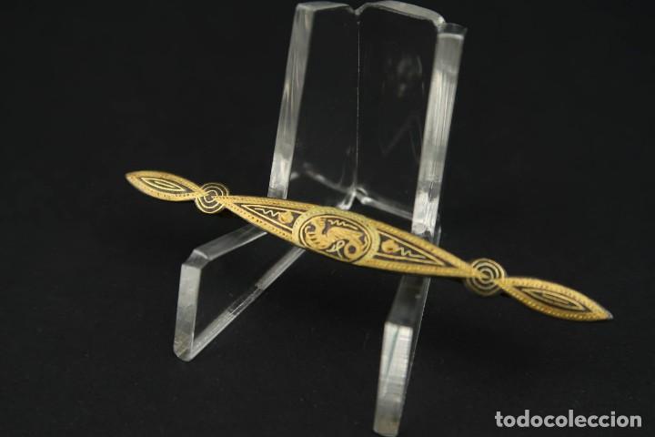 Joyeria: Antiguo Broche Damasquinado - Foto 2
