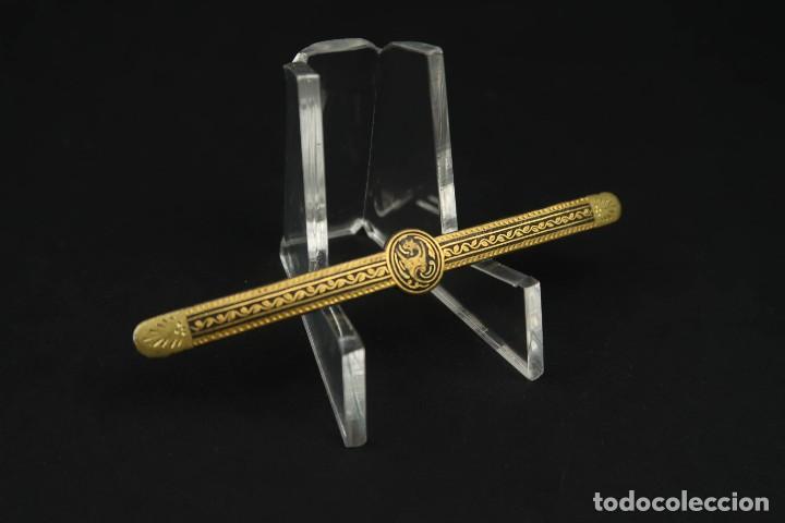 Joyeria: Antiguo Broche Damasquinado - Foto 2
