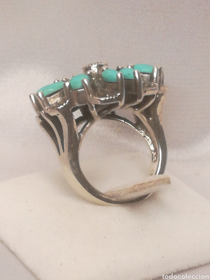 Joyeria: Anillo plata turquesas y marquesitas - Foto 2