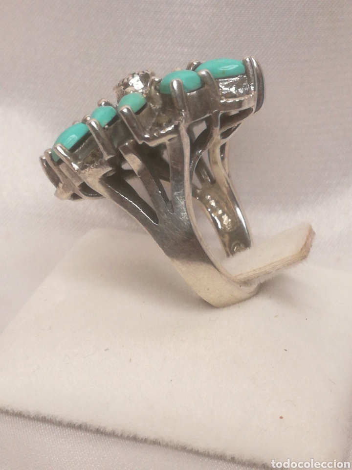 Joyeria: Anillo plata turquesas y marquesitas - Foto 3