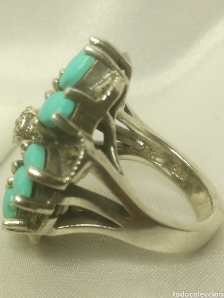 Joyeria: Anillo plata turquesas y marquesitas - Foto 5
