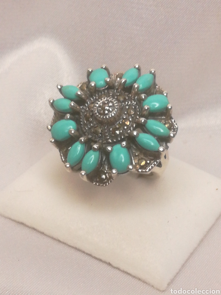 Joyeria: Anillo plata turquesas y marquesitas - Foto 1