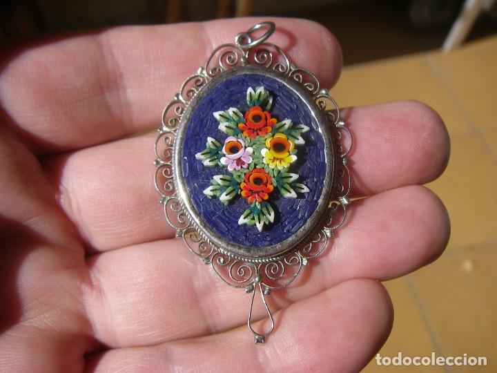 Schmuck: Bonito colgante de micro mosaico veneciano, 6 x 4 cm.