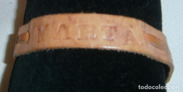 Joyeria: pulsera de cuero con el nombre repujado de Marta - Foto 1