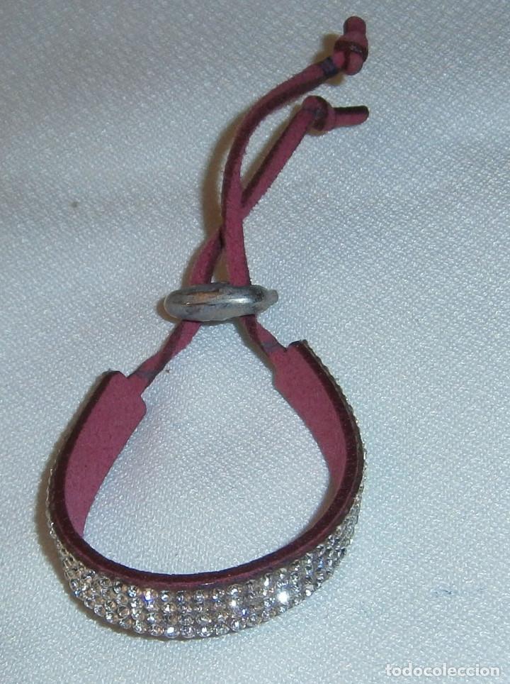 Joyeria: pulsera de cuero con brillantitos - Foto 2