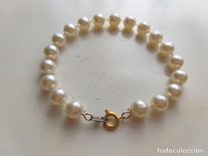 Joyeria: Pulsera. Imitacion de perlas. Di&aacute;metro 18 cm. - Foto 2