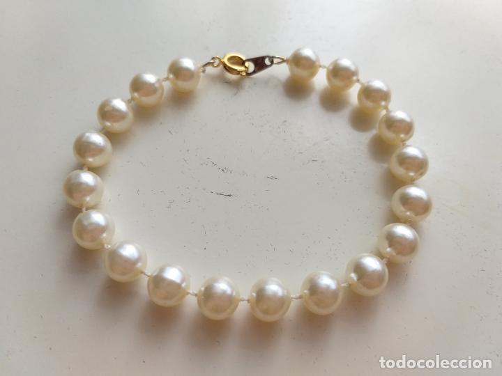 Joyeria: Pulsera. Imitacion de perlas. Di&aacute;metro 18 cm. - Foto 1