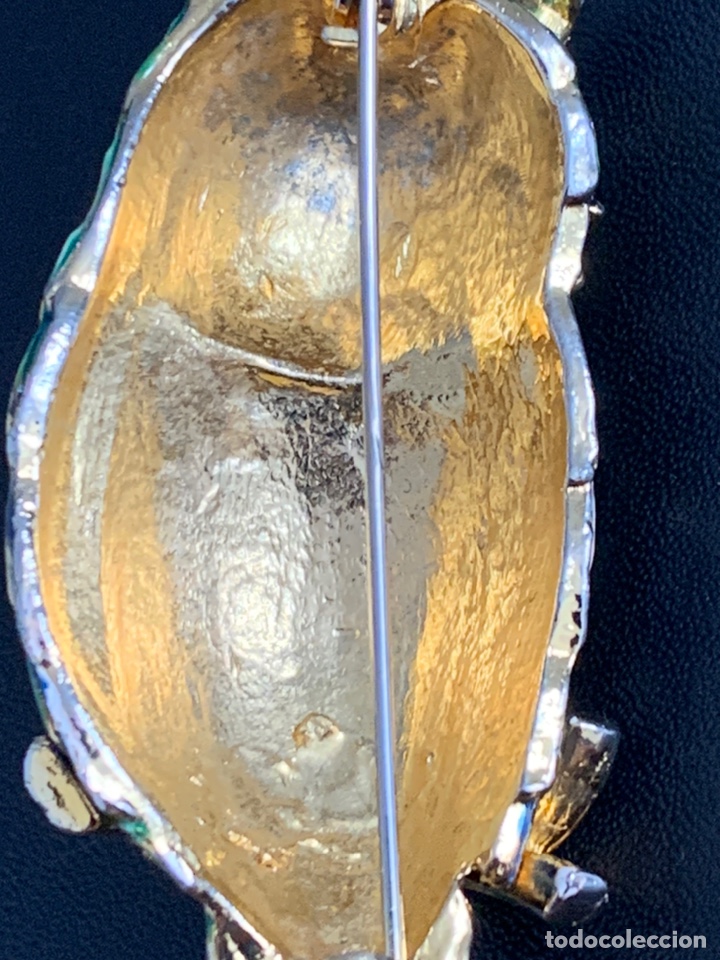 Joyeria: Fant&aacute;stico broche en bronce dorado y esmalte, en forma de b&uacute;ho - Foto 7
