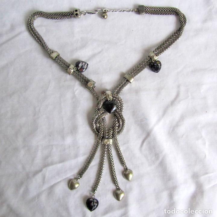 Joyeria: Collar metal blanco con vidrio tallado - Foto 1
