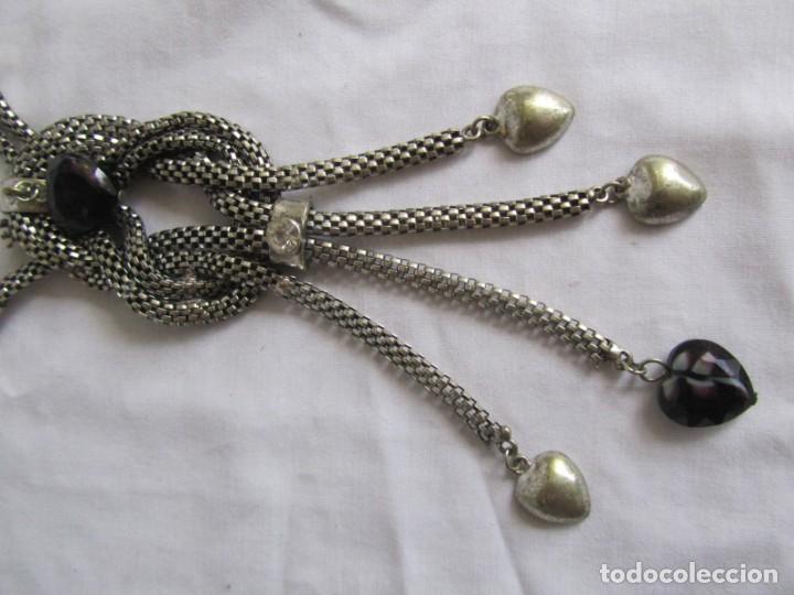 Joyeria: Collar metal blanco con vidrio tallado - Foto 3