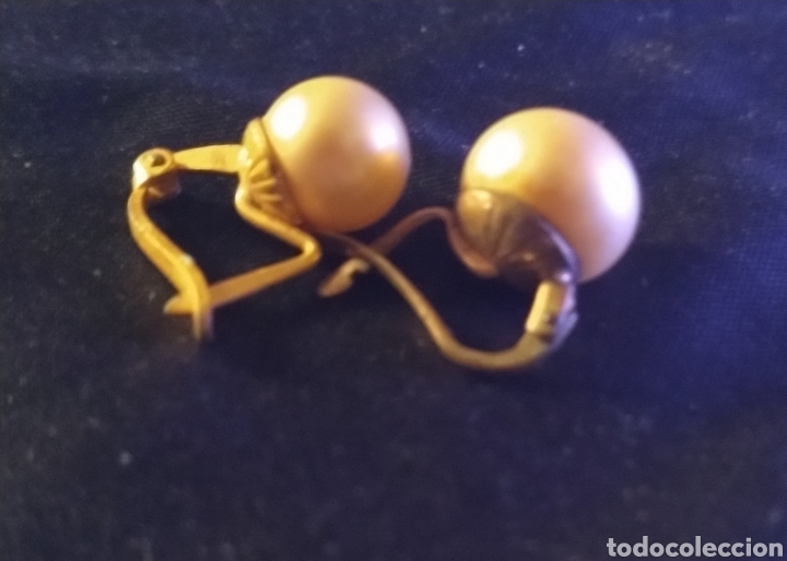 Joyeria: Pendientes ba&ntilde;ado oro y perlas. - Foto 2