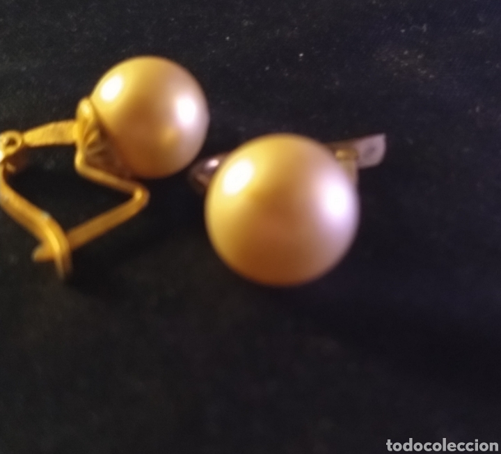 Joyeria: Pendientes ba&ntilde;ado oro y perlas. - Foto 3