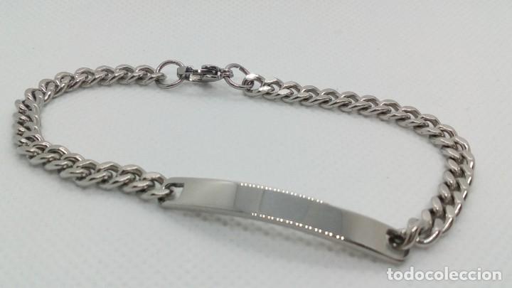 Joyeria: ESCLAVA ACERO PLATEADA 20CM X 5MM - Foto 2