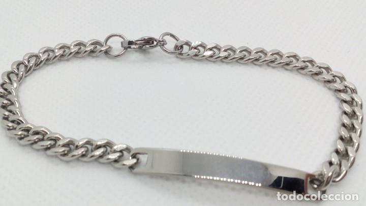 Joyeria: ESCLAVA ACERO PLATEADA 20CM X 5MM - Foto 3