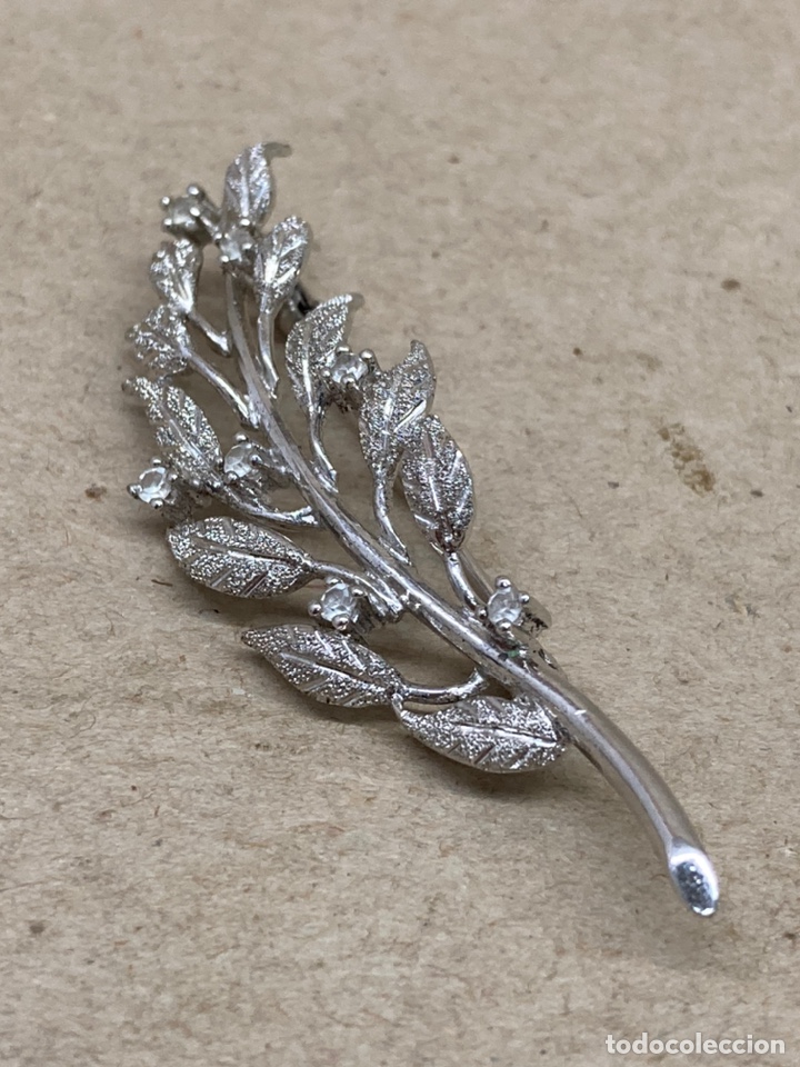 Joyeria: Broche de plata rodiada con circonitas /B131 - Foto 1