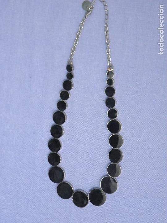 Joyeria: Collar met&aacute;lico de c&iacute;rculos de esmalte negro - Foto 1