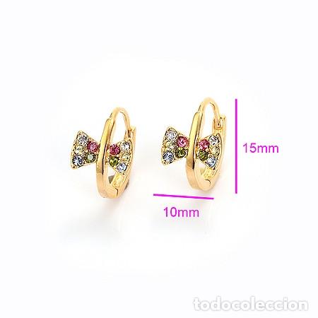Joyeria: Pendientes chapados en oro con circonitas. - Foto 1